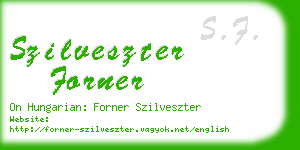 szilveszter forner business card